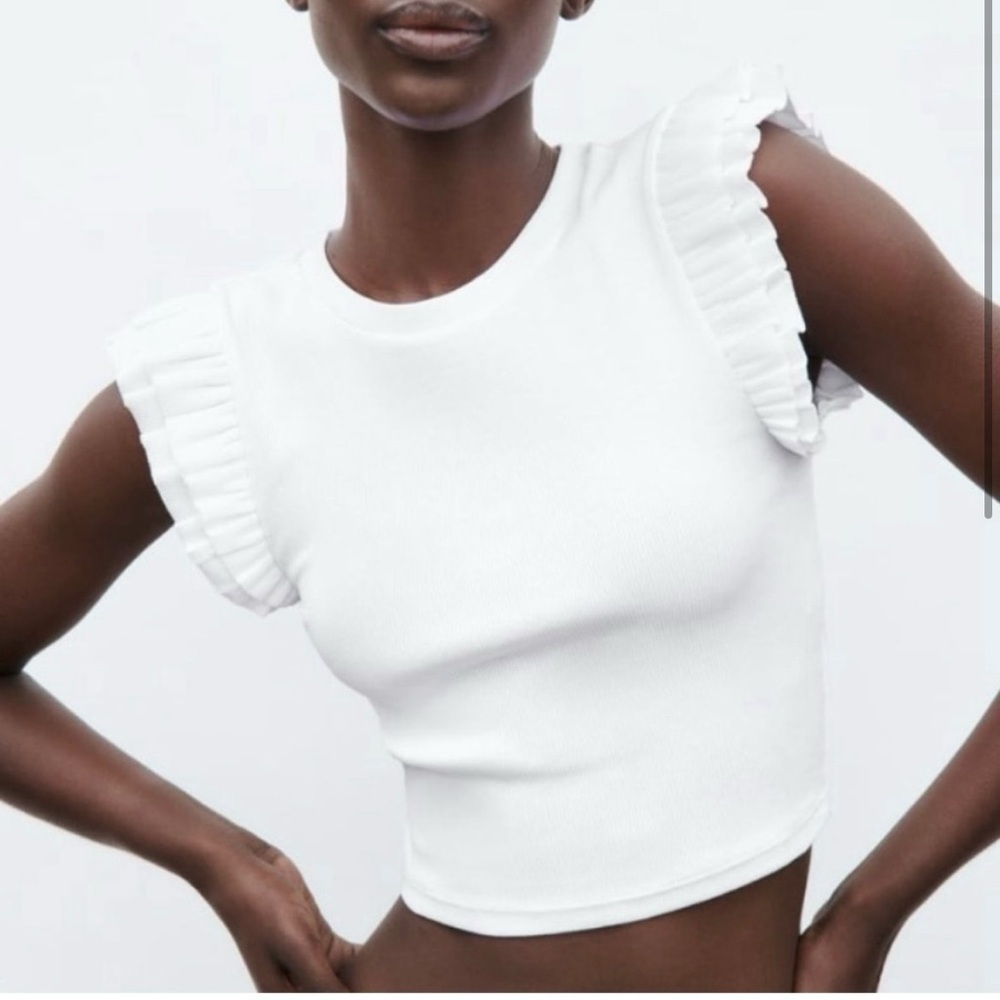 Zara Ruffled Sleeve Top